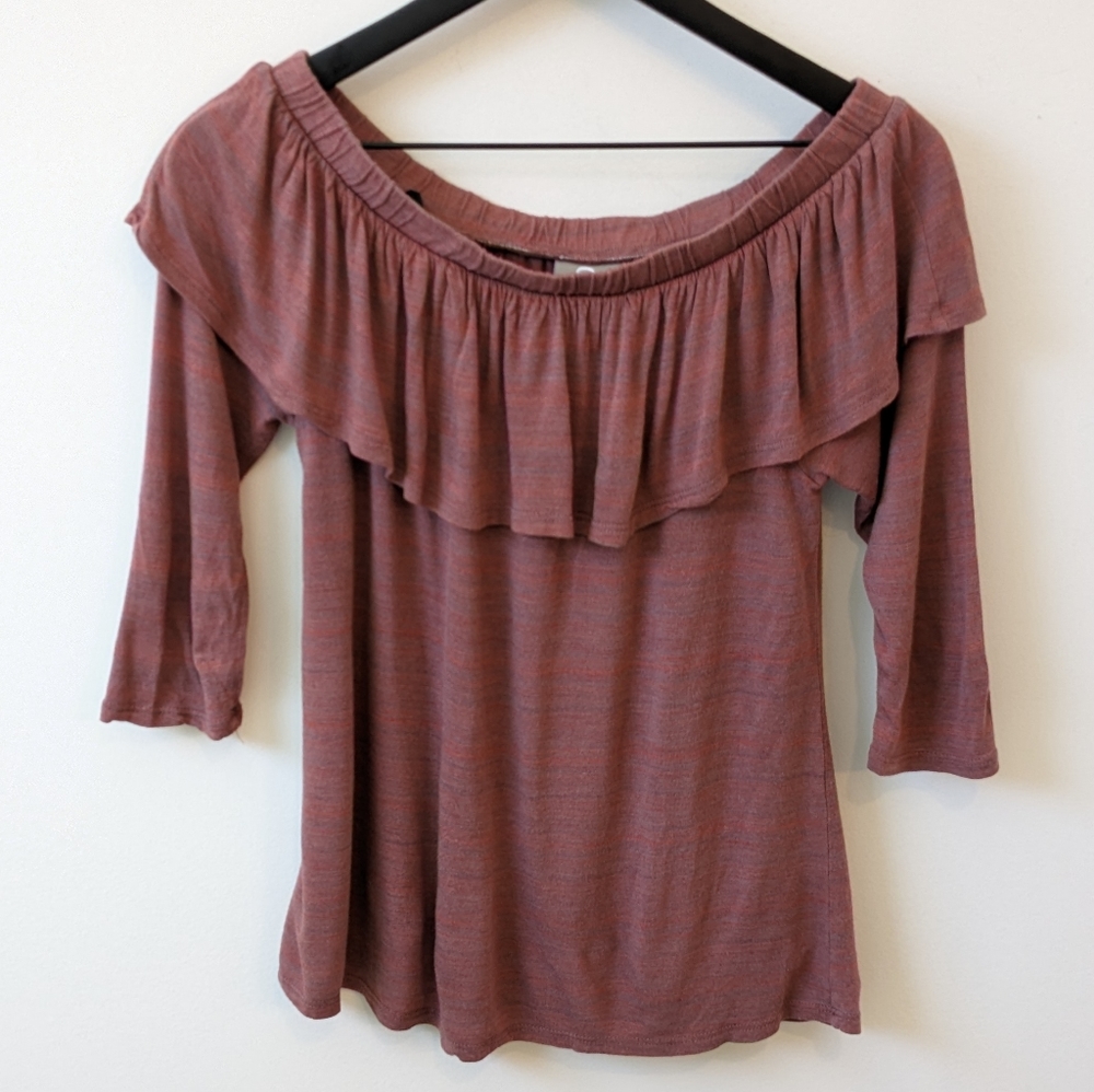 Anthropologie Dolan Left Coast Charla Pink Off Shoulder Top